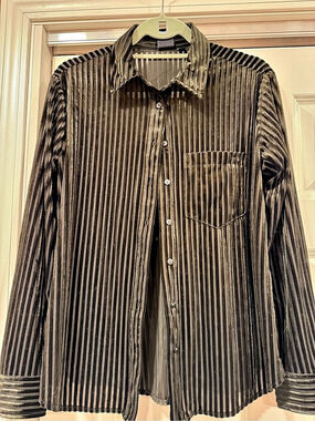 Gap Velvet Stripe Button Down shirt Small